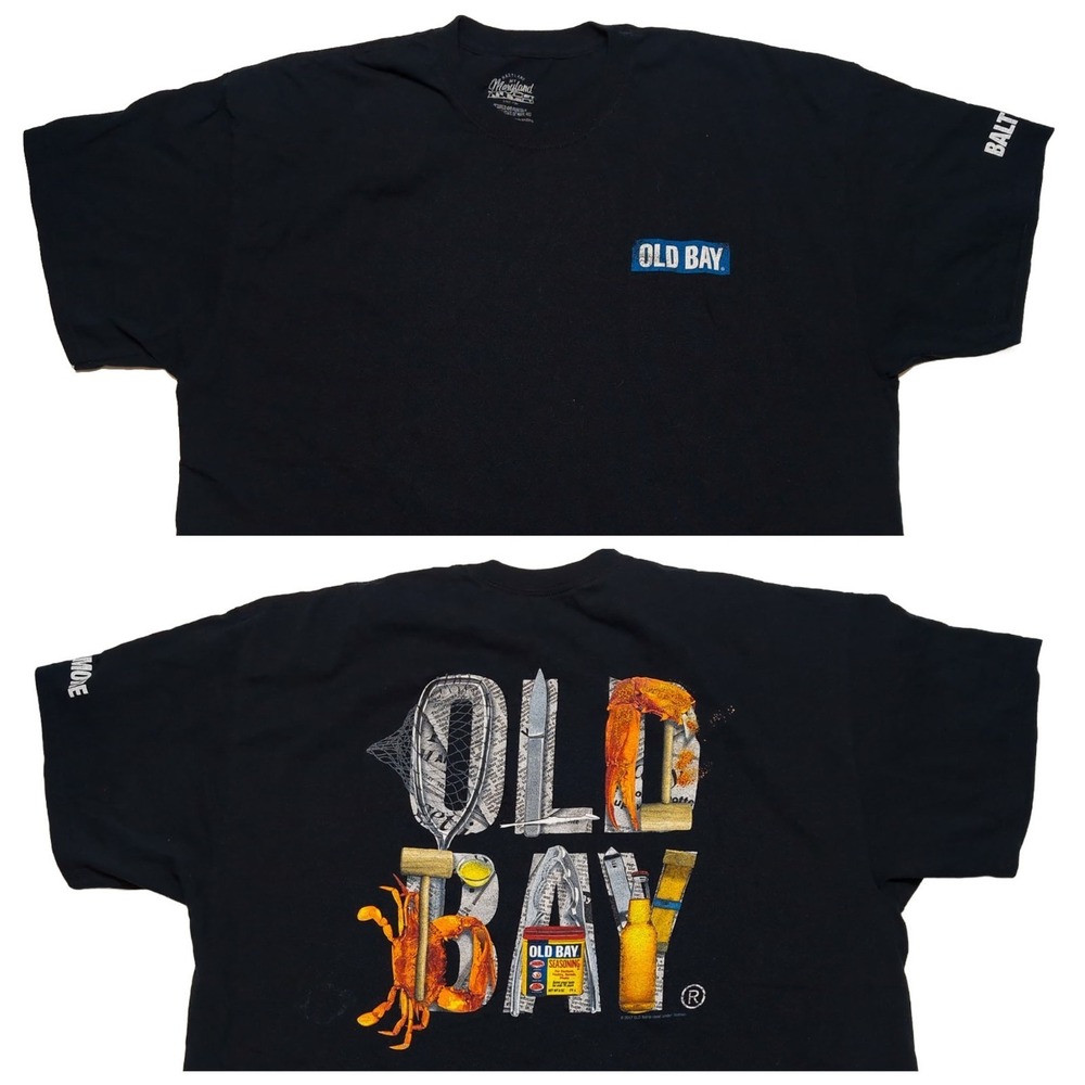 OLD BAY Baltimore Maryland Short Sleeve T-Shirt Black XXL 2XL